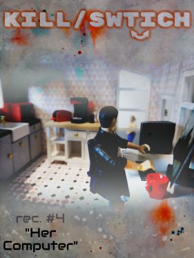 In this Kill/Switch episode art, Distinctive is seen looking out the window while he illicitly uses someone's computer
