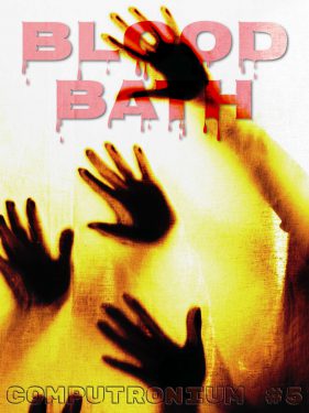 Image is a logo with several hands showing through an opaque class wall with the words Blood Bath dripping from the top.